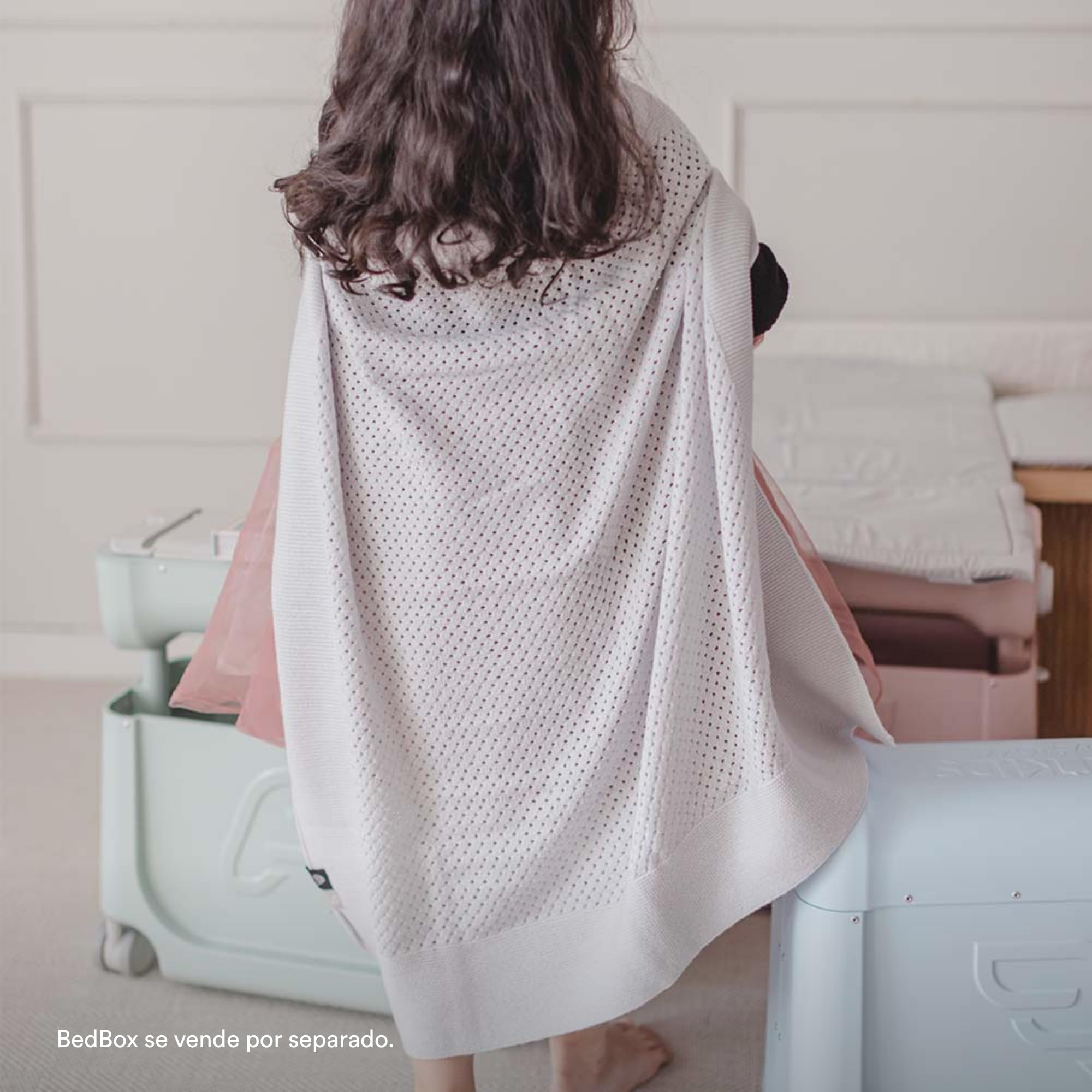 Stokke Manta de Lana Merino JetKids, Gris Piedra - Cabe Dentro de la Tapa de BedBox para Mantener a tu Hijo abrigado Mientras viaja - Lavable a máquina
