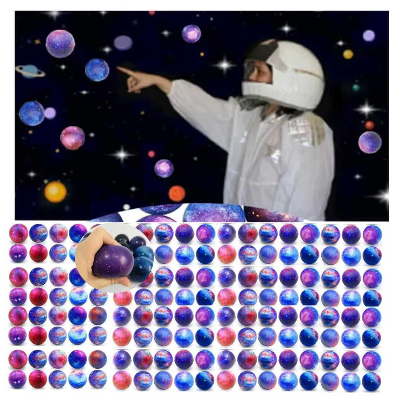 Galaxy Stressbälle für Kinder,Packung mit 50 Stück 5.1cm