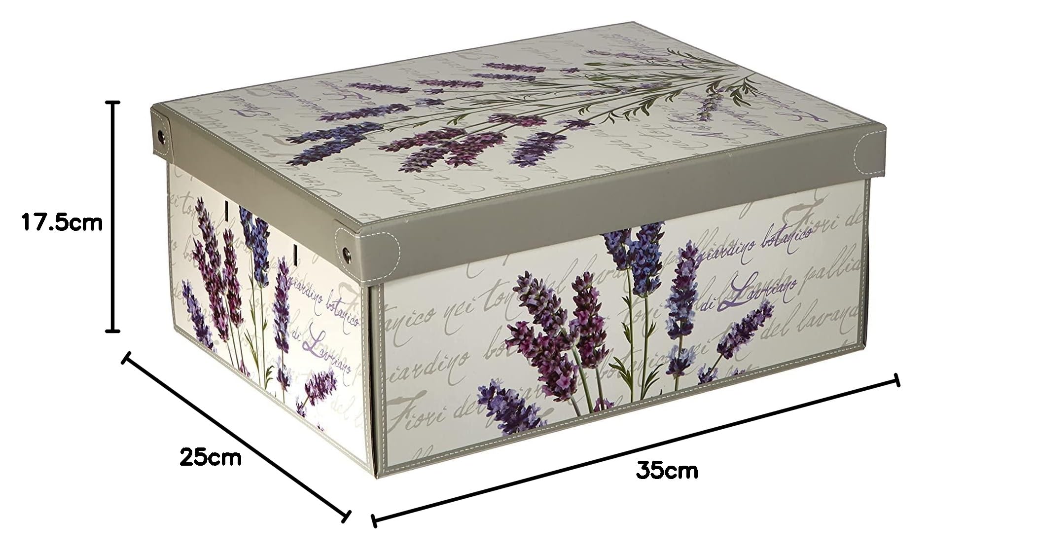 Lavatelli Scatola per armadio in cartone, con coperchio al profumo di Lavanda, organizer per vestiti e biancheria, per cambio stagione o per confezione regalo, Piccola, 25x35x17,5 cm