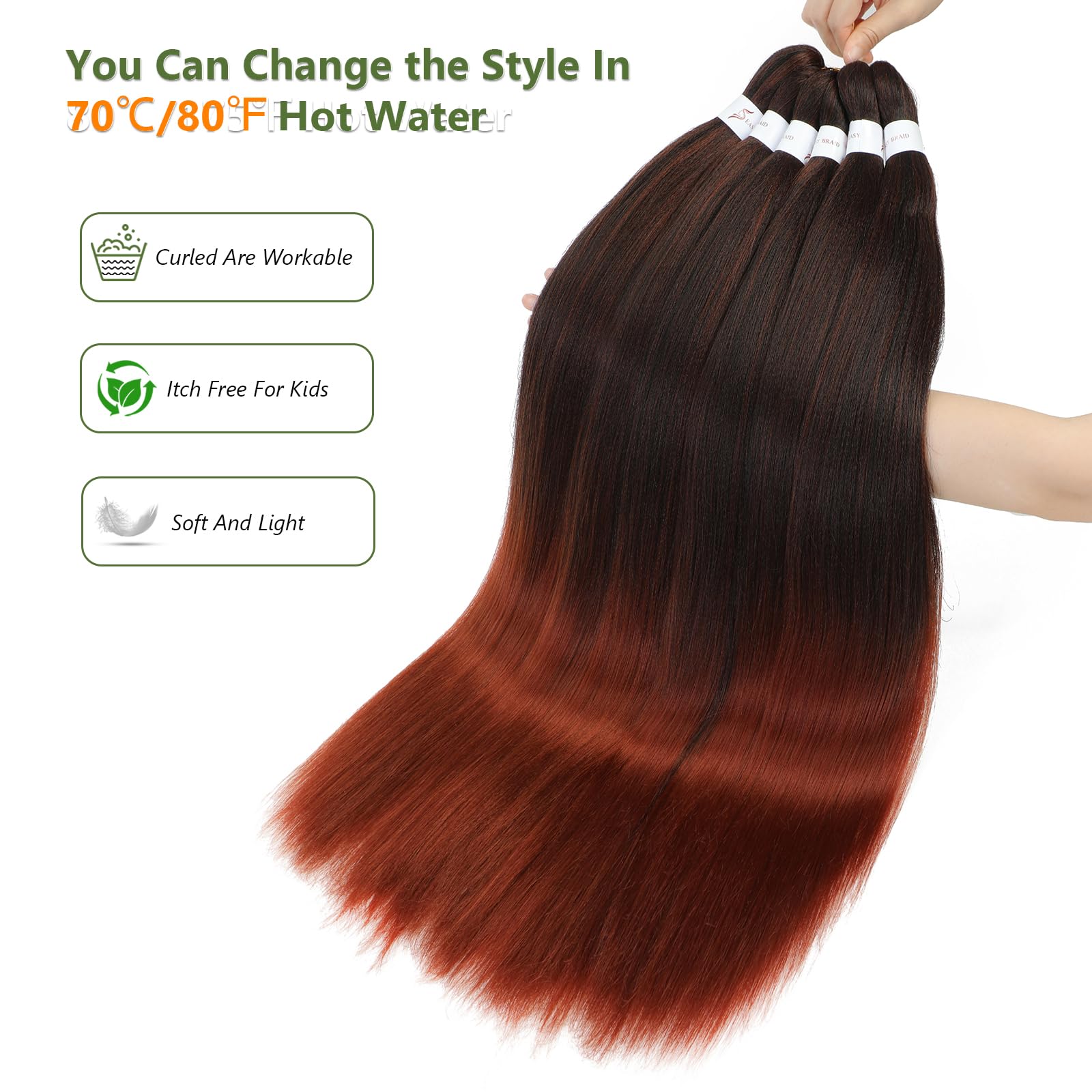 Braiding Hair Pre Stretched 30 Inch 3 Packs Long Braiding Hair Extension Pre Stretched Braiding Hair Professional Synthetic Hair For Braiding Crochet Twist Braids Soft Yaki Texture(30",1B/350-3P) - Image 3