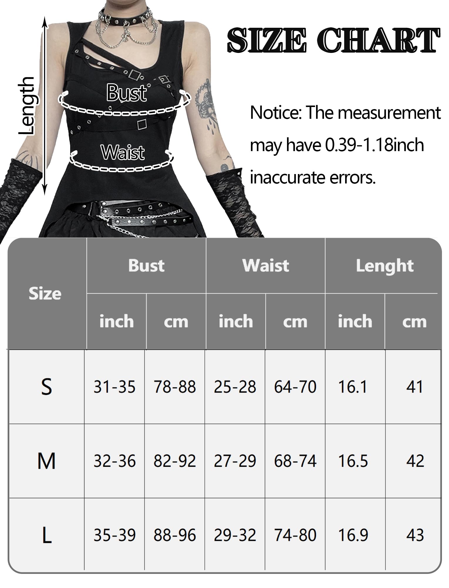 SEAUR Haut court gothique sexy pour femme, coupe ajustée, gothique, punk, steampunk Haraku, esthétique, Y2K