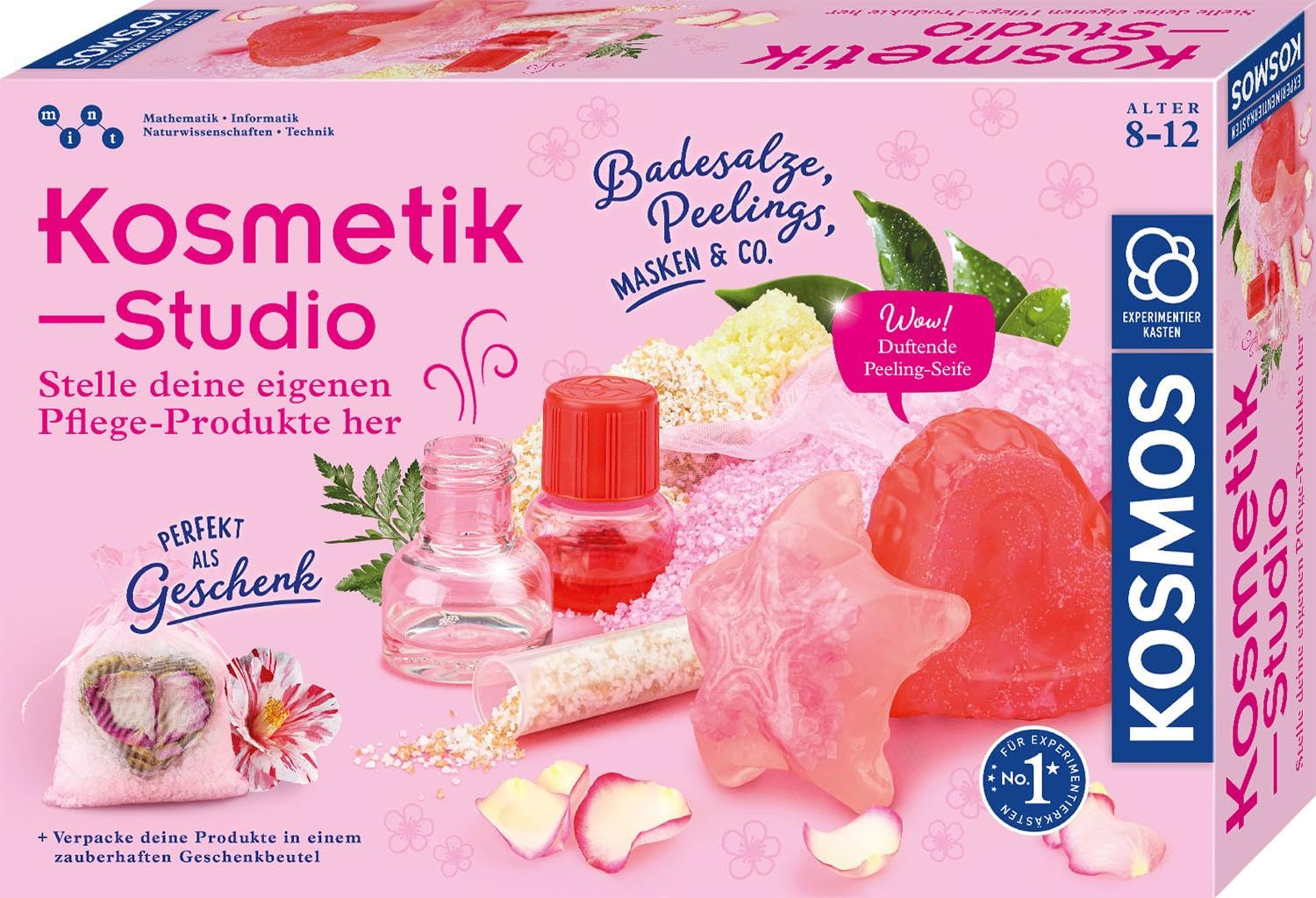 Kosmos 671563 Cosmetic Studio, Make Your Own Care Products for You or as Gifts, Amazon Exclusive, Experiment Box for Children from 8-12 Years for Beauty Spa and Wellness
