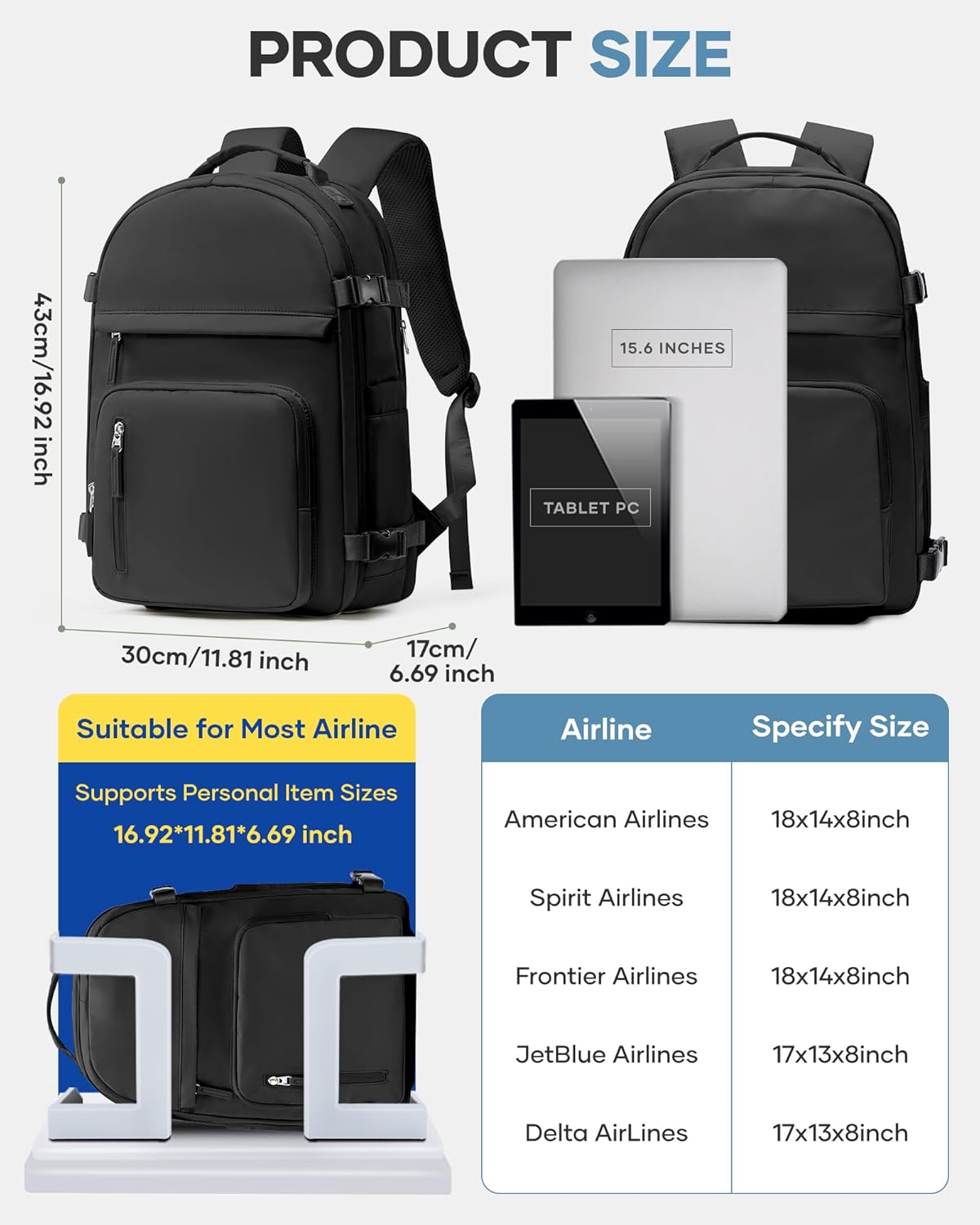 coofay Vacuum Backpack Travel with Pump Vacpack Travel Backpack with Vacuum System Compression Backpacks for Traveling Mochila De Viaje Carry on Luggage - Image 5