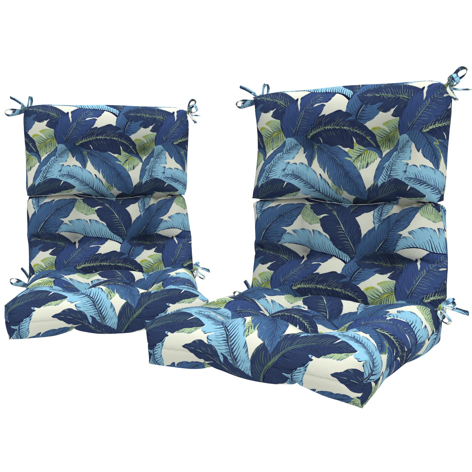 LVTXIII Outdoor Tufted High Back Cushions, Solid Fluffy Seat and Back