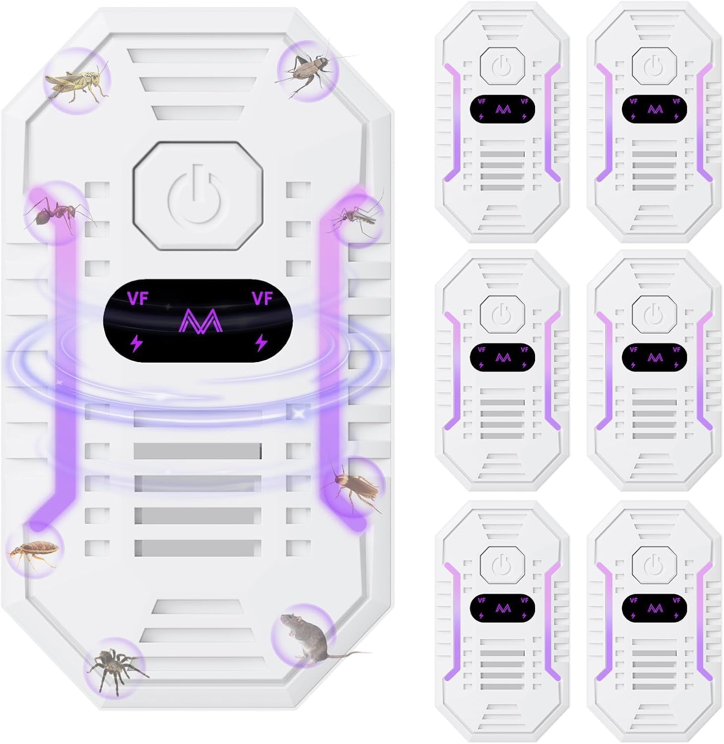 Siyuio 6‑Pack Ultrasonic Pest Repeller – 4 Modes, Safe for Families, Pets, and Indoor Use – Wide‑Frequency Defense Against Mice, Rats, Roaches, Mosquitoes, Ants, Spiders, and Moths — image 1