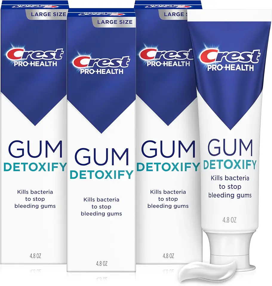 Crest Pro-Health Gum Detoxify Deep Clean Toothpaste, 4.8 oz Pack of 3 - Anticavity, Antibacterial Flouride Toothpaste, Clinically Proven, Gum and Enamel Protection, Plaque Control