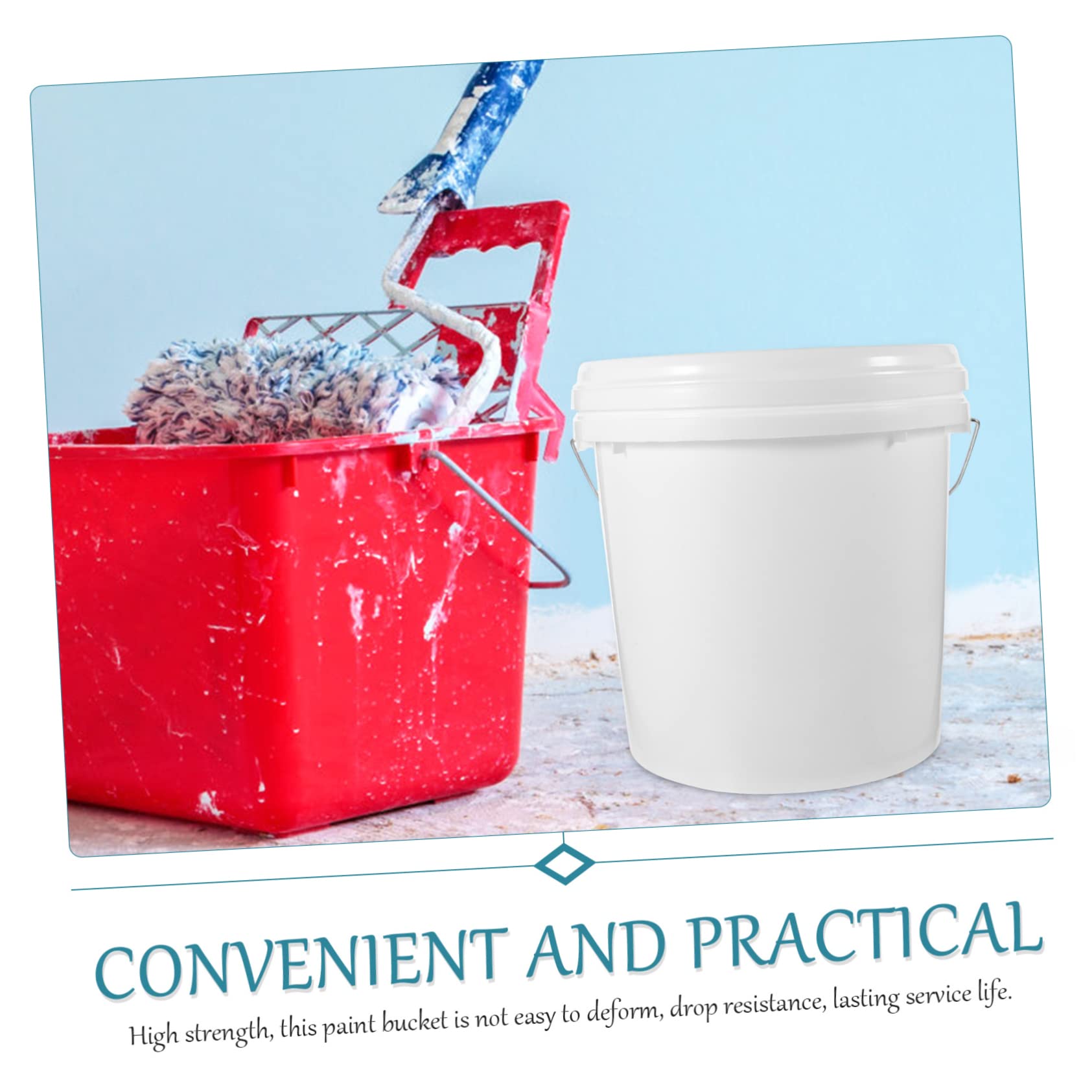 iplusmile Balde De Pintura 10l con Tapa Hermética y Asa De Hierro Hdpe Blanco Multiusos para Almacenar Pigmentos Líquido y Solventes Uso Doméstico 2.2 Galones