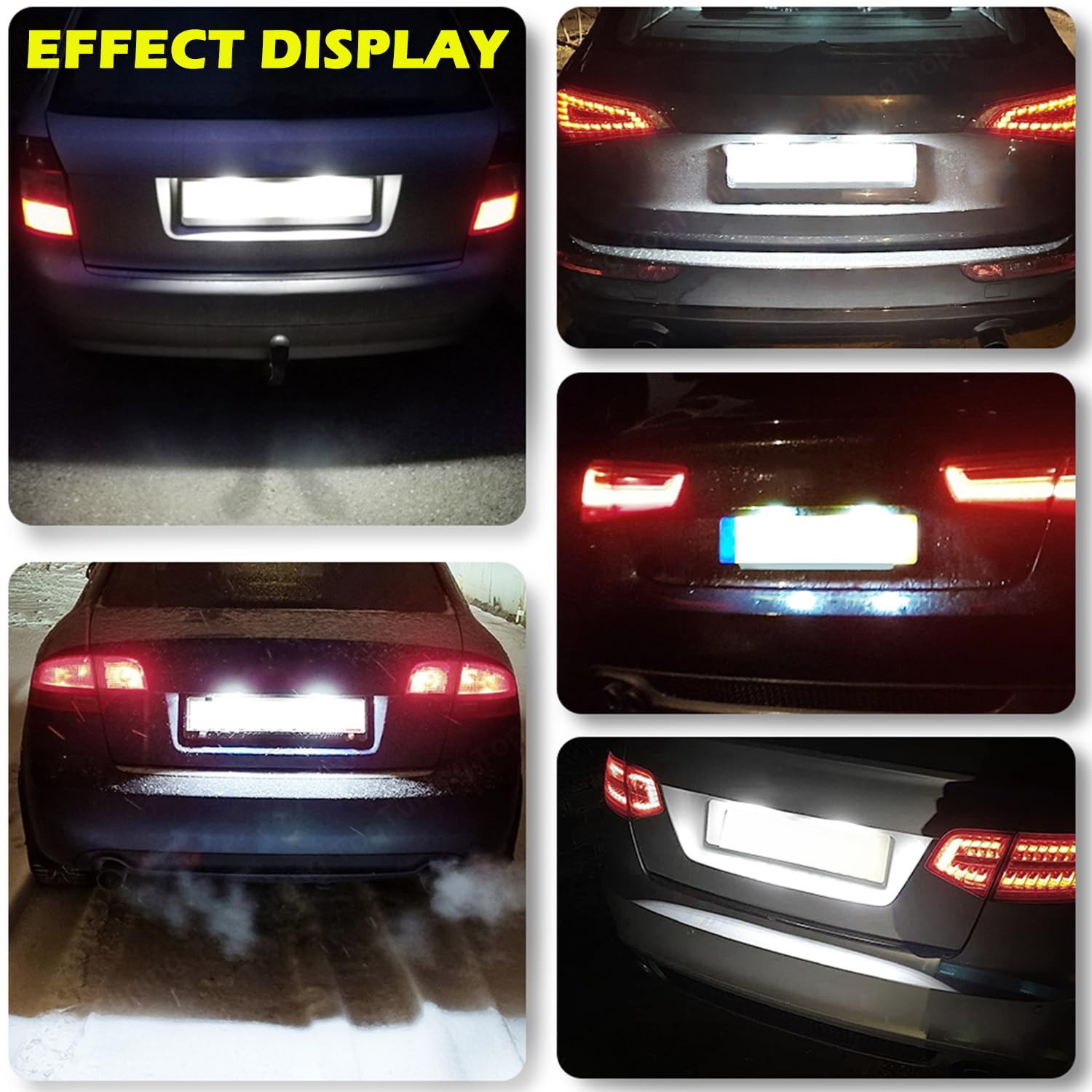 Feux de Plaque d'immatriculation à LED, 2 pièces sans Erreur, Feux de Plaque d'immatriculation compatibles avec Audi A8 D3 2002-2010 OEM# 4E0943021,4E0943022 Feu arrière