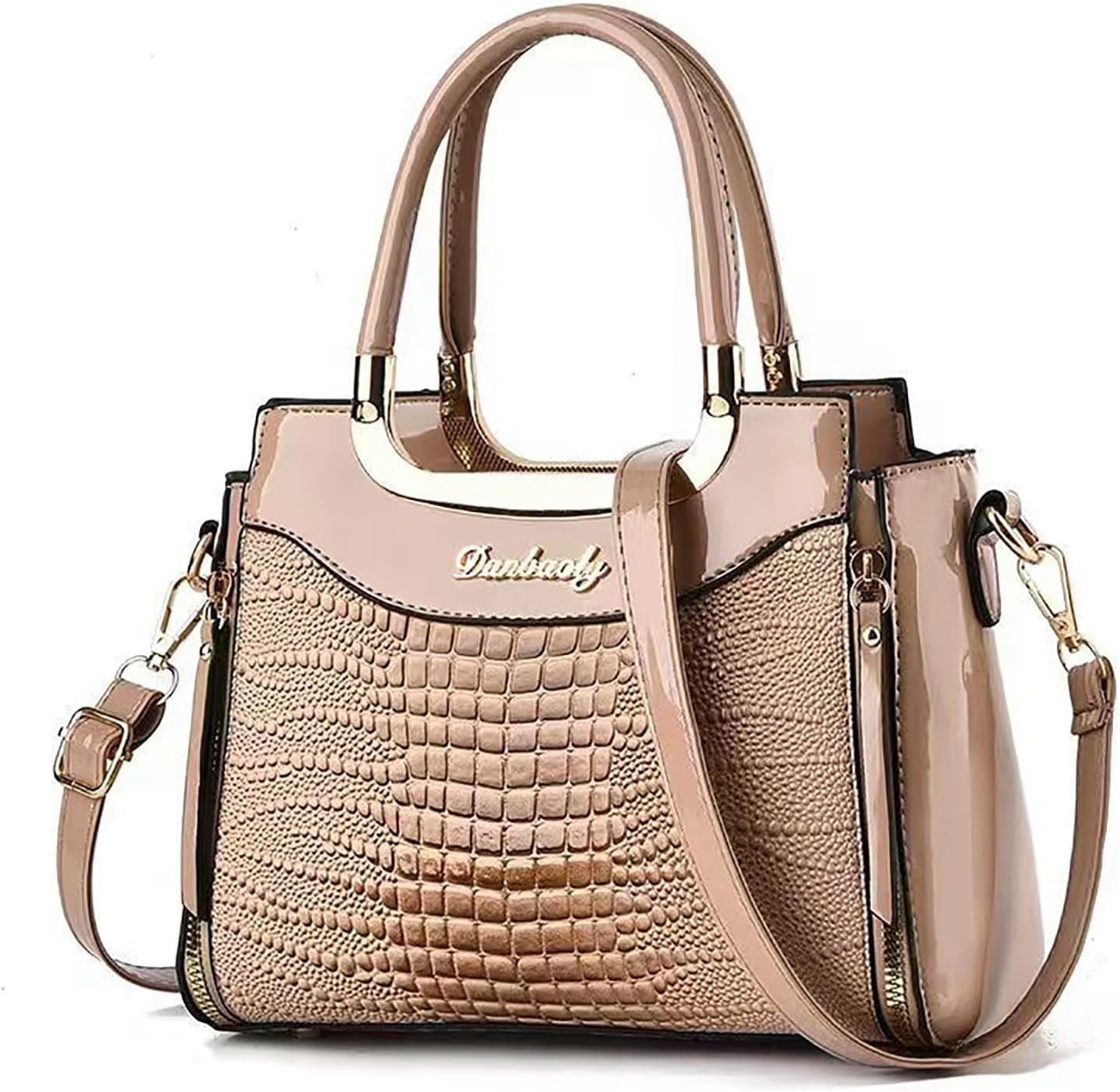 PORT&LOTUS Small Top Handle Crossbody Purses for Women Crocodile Pattern Shoulder Bags for Women