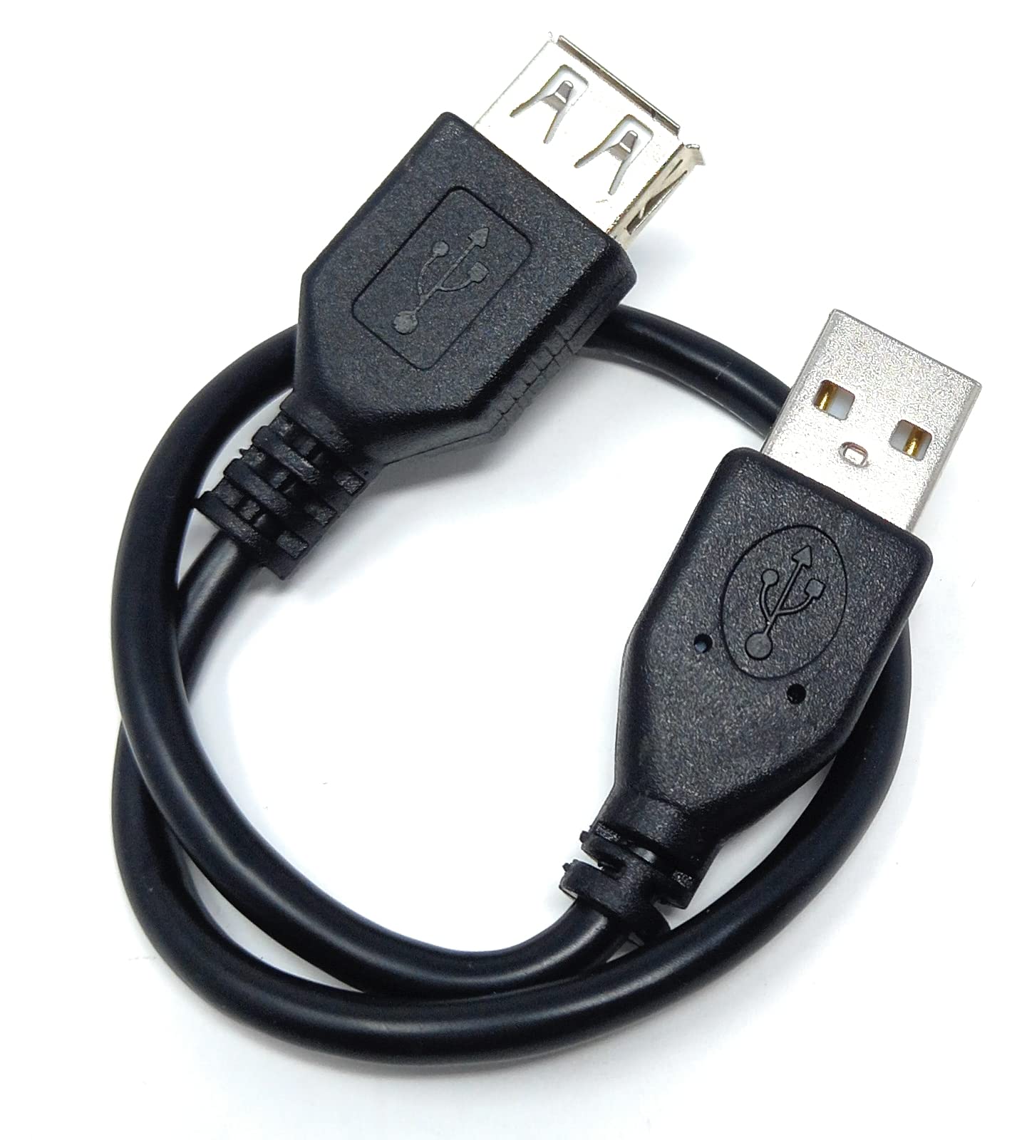 DRUT 30cm short USB Male to USB Female 2.0 24AWG High Speed EXTENSION Cable A Plug to Socket 1ft Black - Image 2