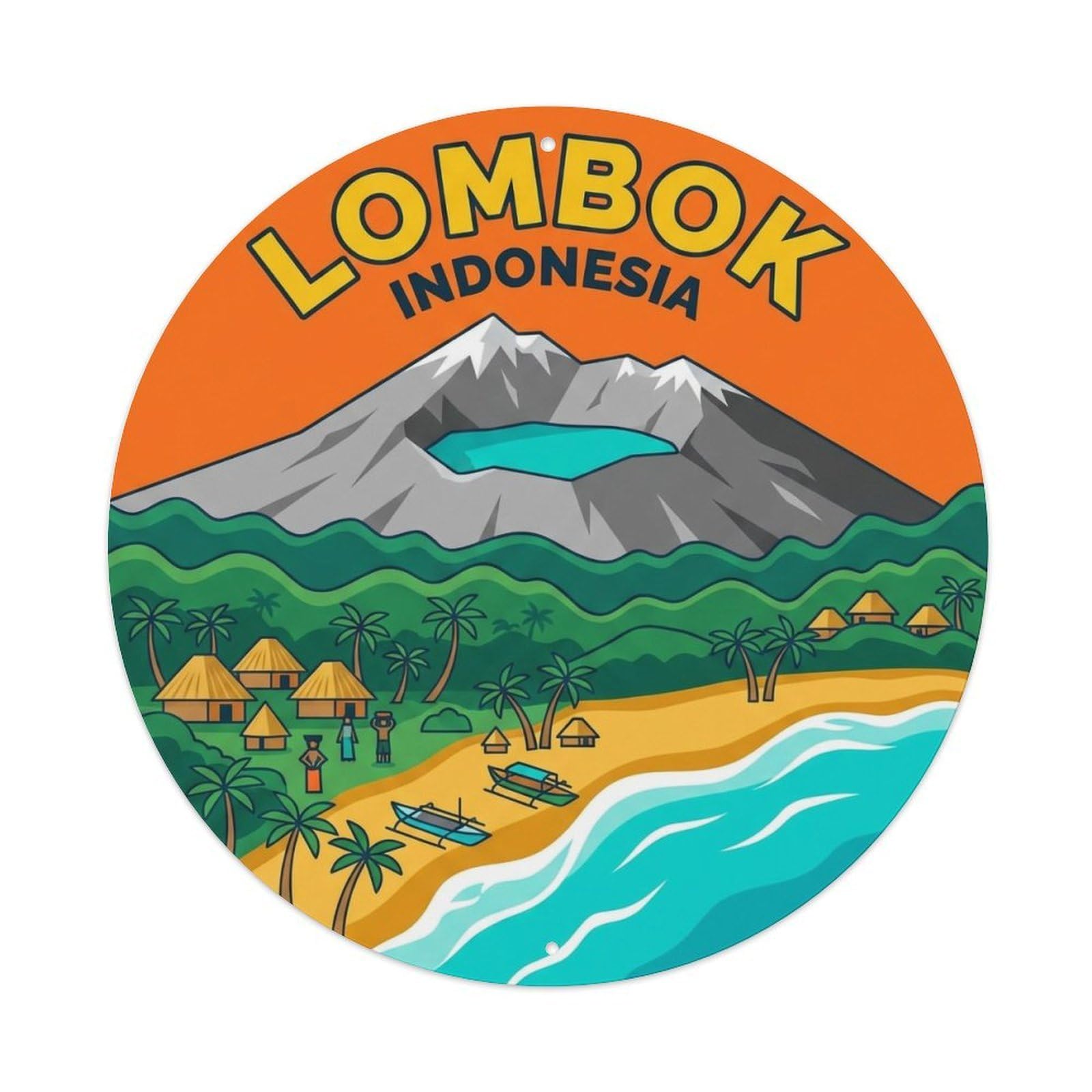 Indonesia Retro Travel Lombok 1 Metal Tin Sign