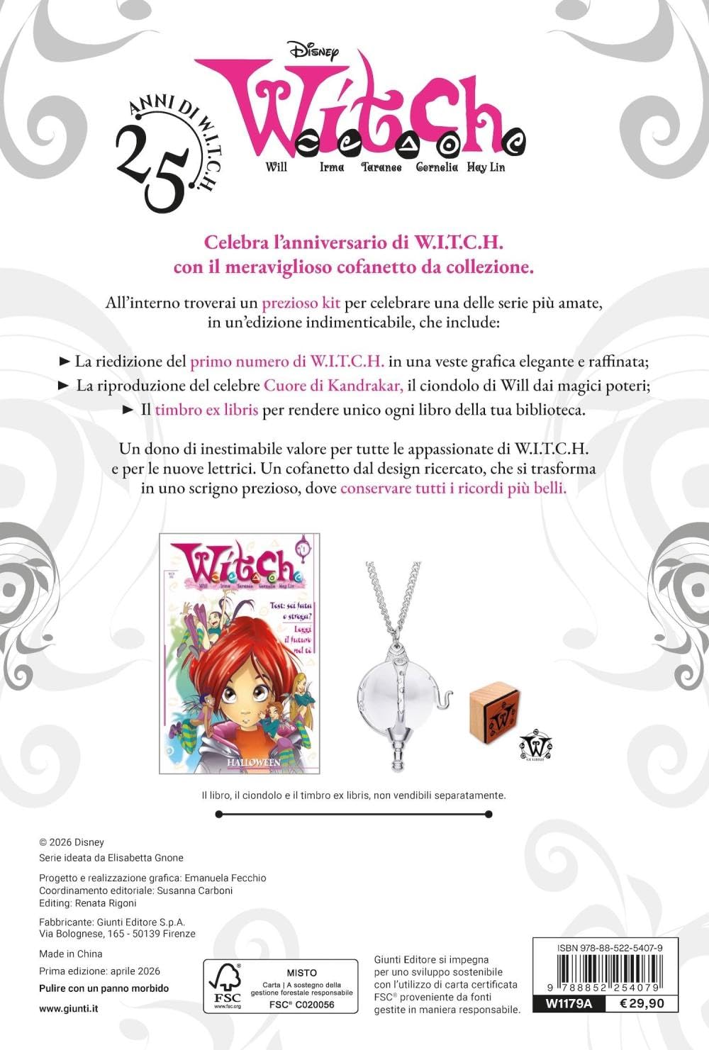W.i.t.c.h. Kit anniversary. 25 anni di W.i.t.c.h. Con ciondolo, timbro ex libris