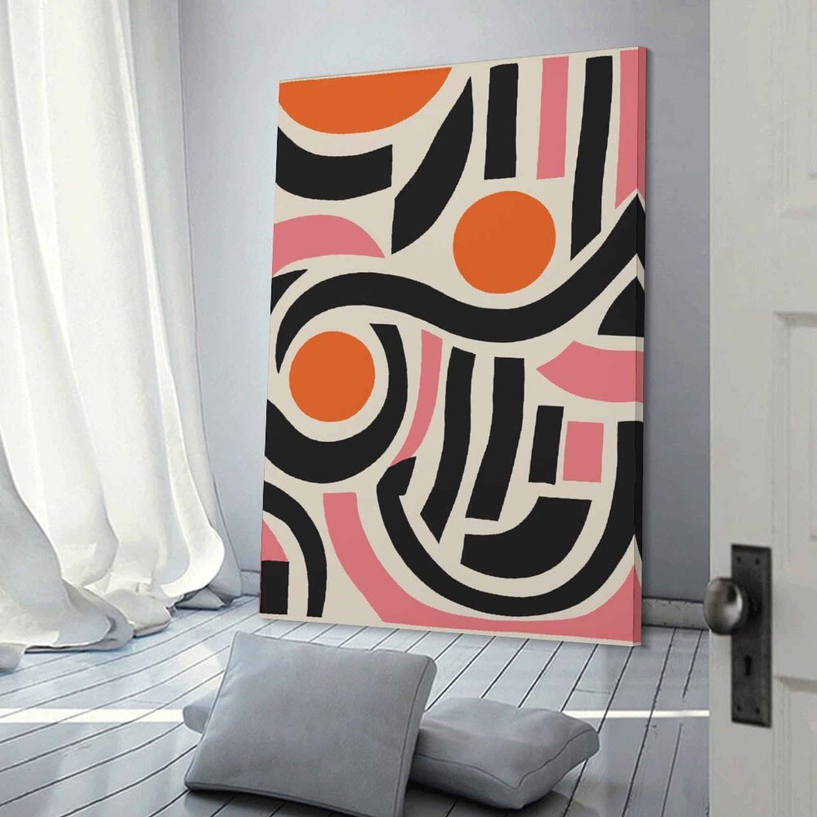 Junmoney Canvas Wall Art Mid Century Abstract Art, 24x36inch(60x90cm), for Corridors, Hallways Or Apartment Entries, Decorative Canvas Styling for Entry Areas