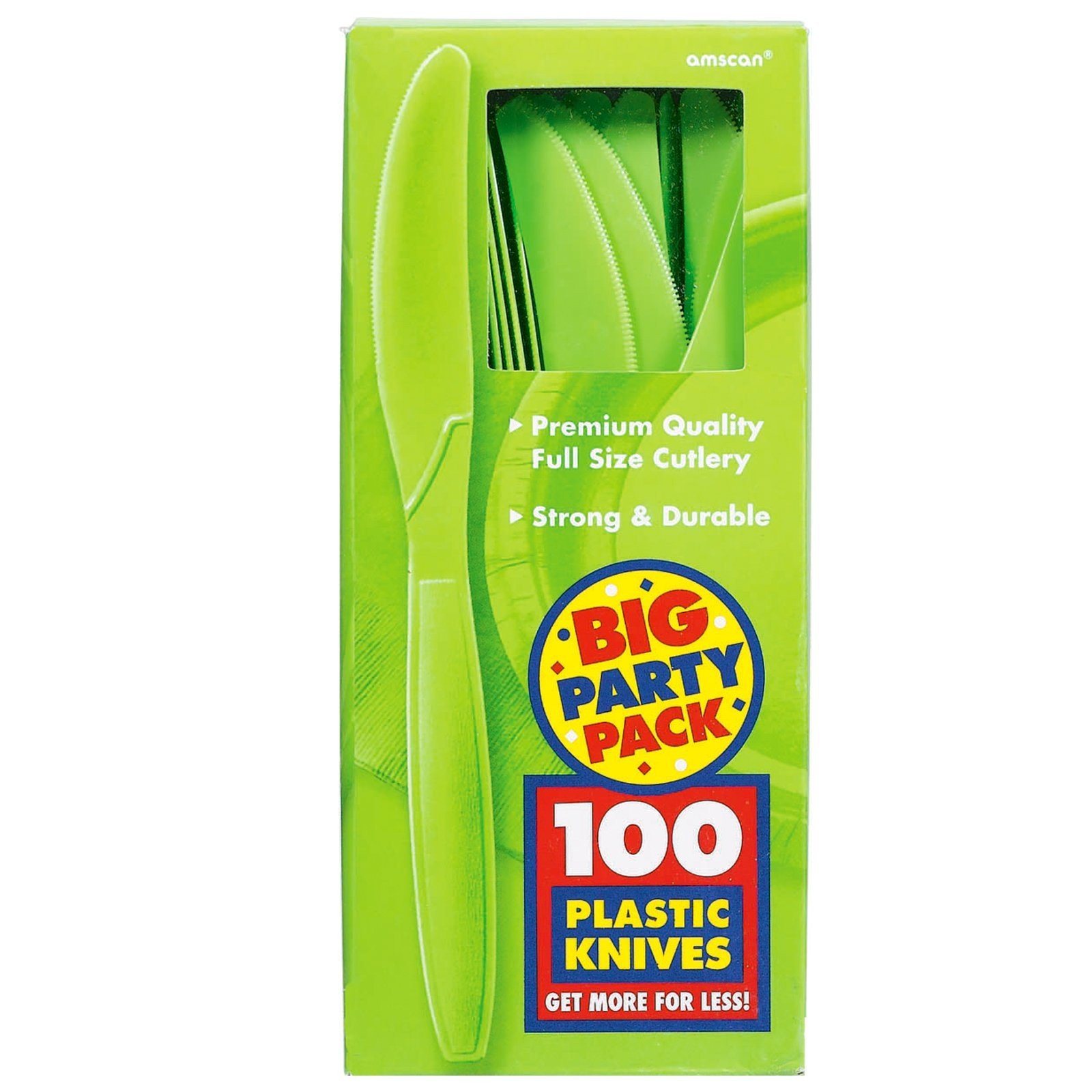 Amscan Lime Plastic Knives - Party Pack