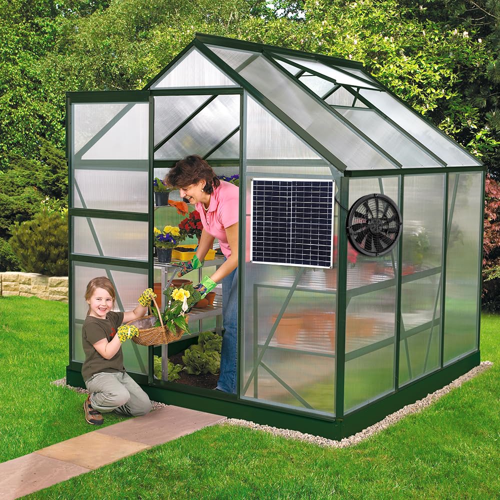 Ventilateur solaire 20 W résistant aux intempéries CC pour poulaillers serres hangars
