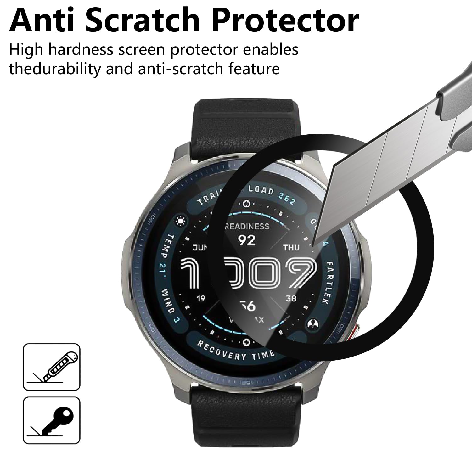2 Pellicole Protettive FTRONGRT Per Amazfit Balance 2 – Plexiglass Morbido, Antigraffio E Facile Installazione - 4