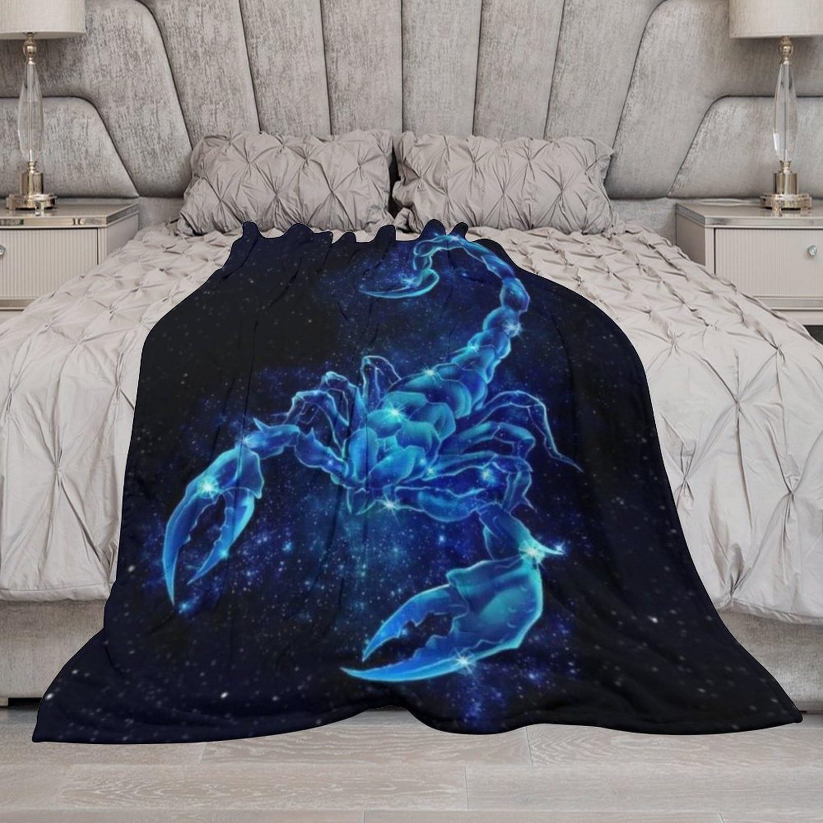 Skorpion Decke,Vier Jahreszeiten Weich Wohndecke Schlafdecke Sofadecke Pelzdecke Couchdecke Flannel Bett Decken （180×200cm）