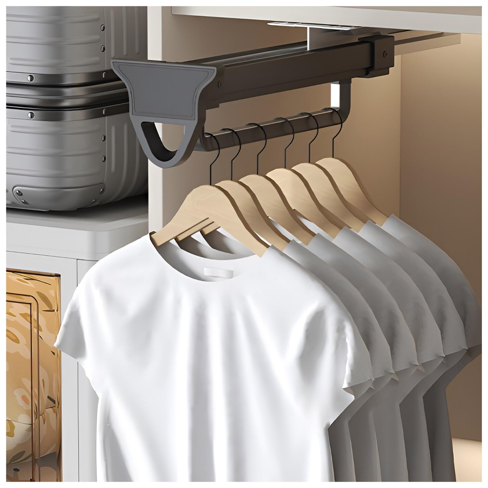 Porte-pantalons coulissant ultra-résistant de 25 à 50 cm pour dressing
