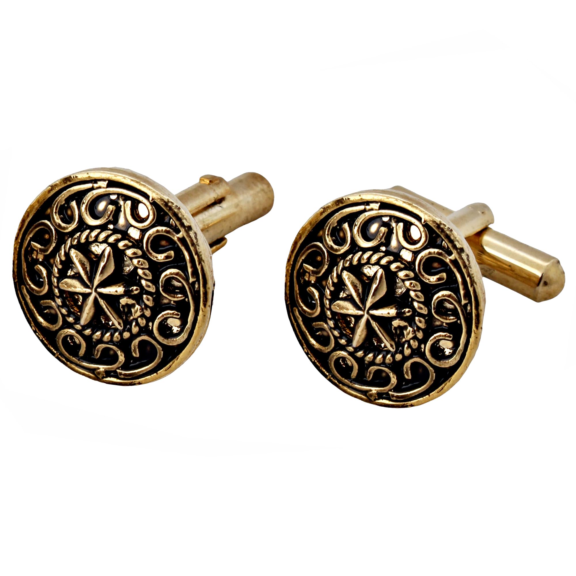 Lucky Jewellery Unique Men Jewelry Antique Gold Plated With Stone Sleeve Button Formal Cuff Button Wedding Shirt Button, Suit, Blazer Cufflinks Pair Gift Set For Men (215-M4C4-A5839) (B0BDWVZX1S) Amazon Price History, Amazon Price Tracker