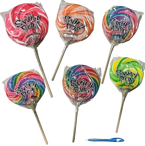 Carnival Pops, paquetes de piruletas de remolino gigante, con sabor artificial, se pueden compartir individualmente envueltas individualmente,