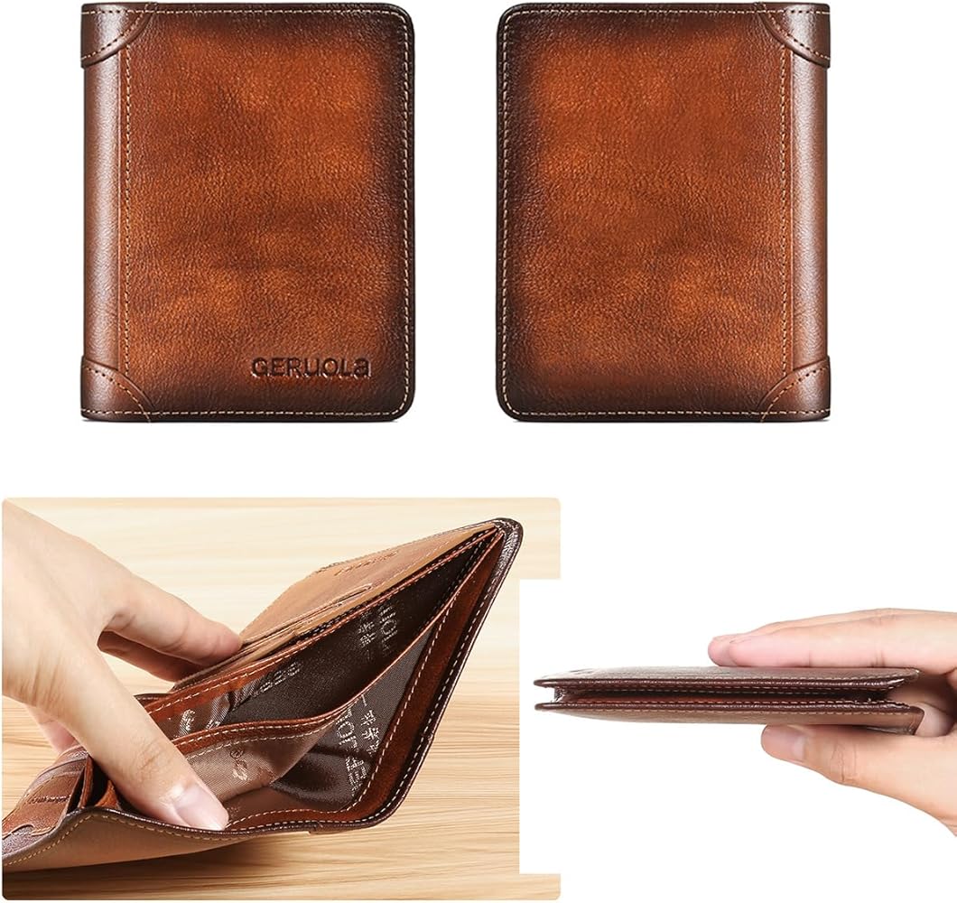 ZOYEOSIK Men's Genuine Leather Wallet RFID Blocking Bifold