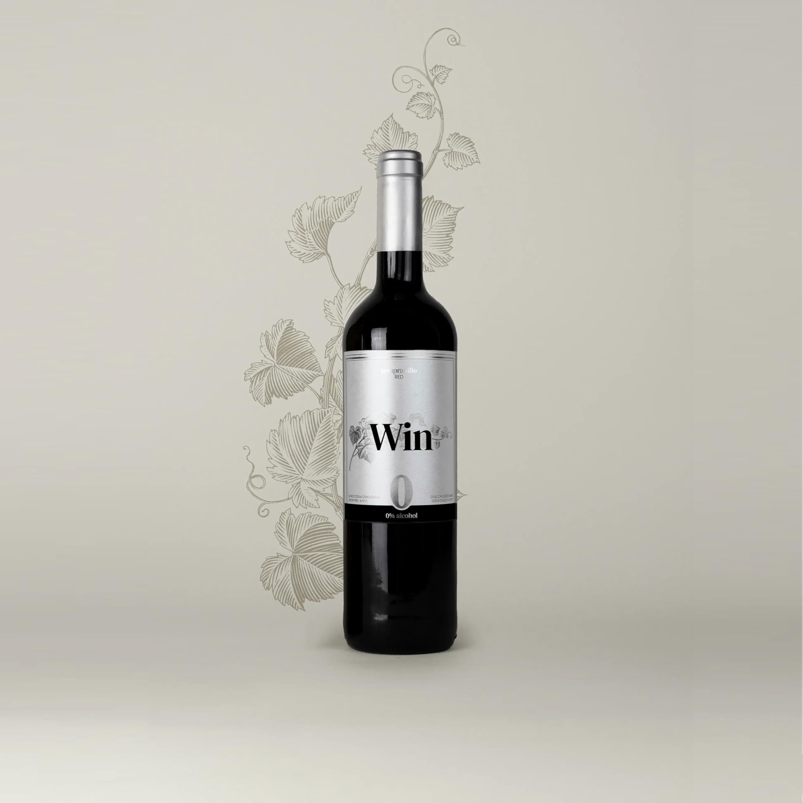 WIN Tempranillo Sin Alcohol – Pack de 3 Botellas x 75 cl | Vino Tinto Tempranillo Desalcoholizado 0% Vol.