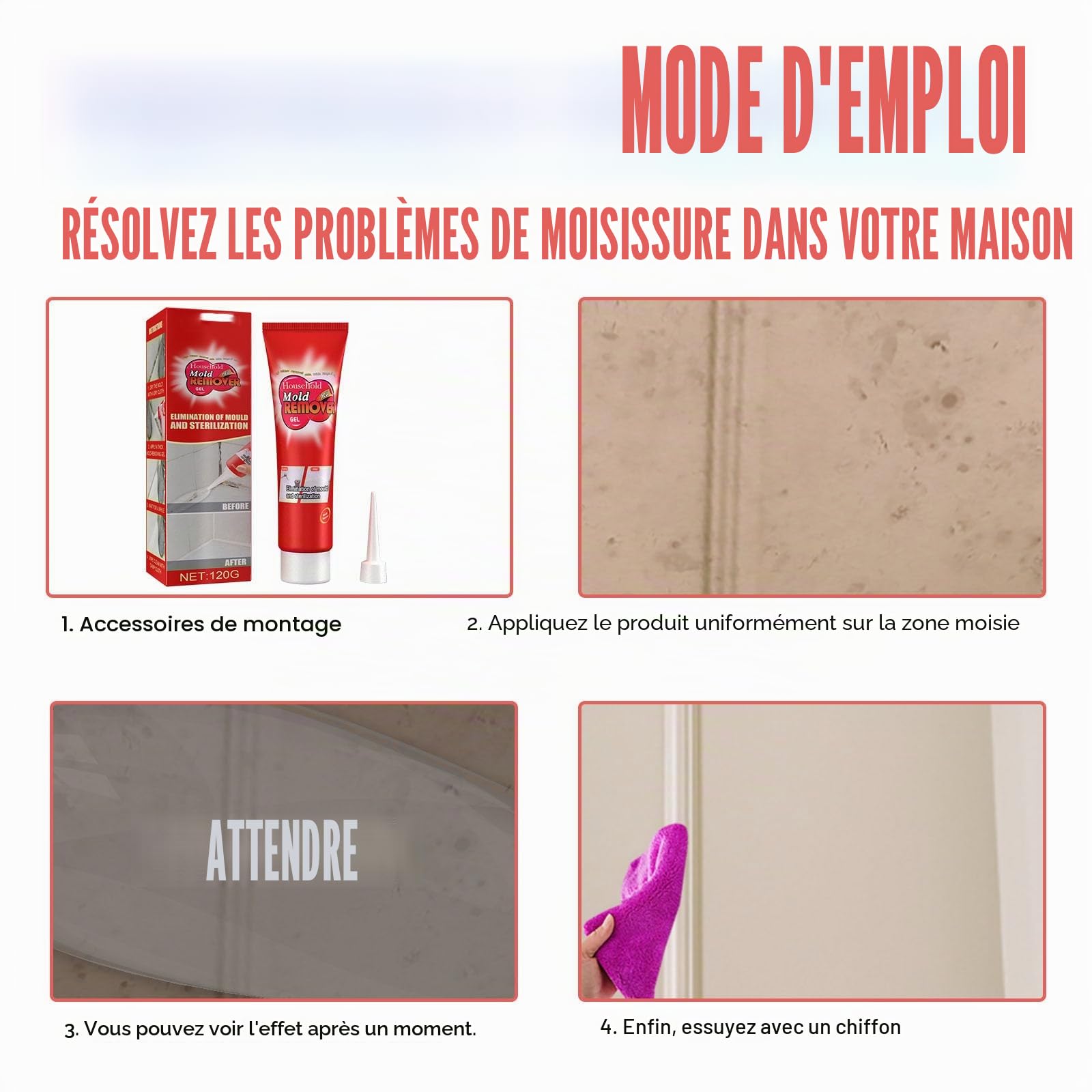 Panmall Gel dissolvant magique pour la maison, le carrelage, la baignoire, la machine à laver, le réfrigérateur, la salle de bain, la douche