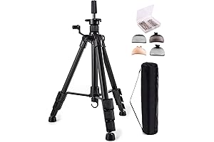 HYOUJIN Heavy Duty Wig Stand Tall Adjustable Tripod Stand for Mannequin Head, Training Head