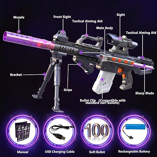 Miniatura 2 de Rifle de francotirador de juguete para pistolas Nerf, ametralladora automática, más de 100 estilos, pistola de juguete para niños de 8 a 12 años,