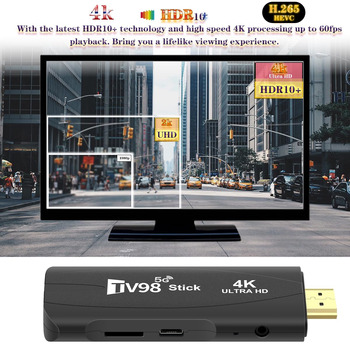 Android 12.0 TV Box,2025 Smart TV STICK box, Streaming Stick 4K