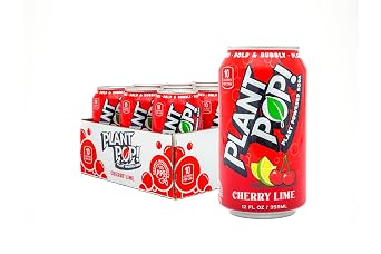 Plant Pop | Multifunctional Prebiotic Soda | Cherry Lime | 10 Calories | Natural flavors | Made with Organic Plant-Based Ingredients | Caffeine Free | 12oz 12 pk cans