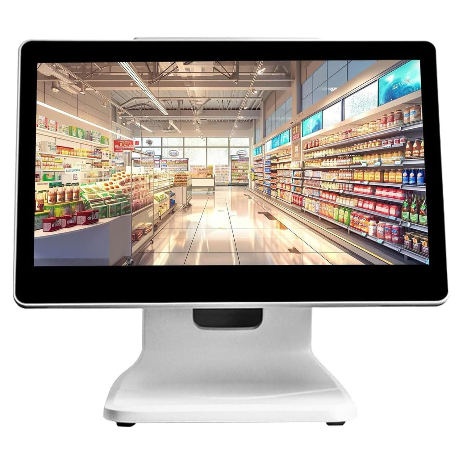 Sistema de Caja registradora, Sistema TPV con Pantalla táctil Inteligente Todo en uno, ángulo Ajustable para comercios minoristas, restaurantes y pequeñas Empresas.