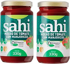 Kit 2 Molho De Tomate E Manjericão Orgânico 330g Sem Conservantes