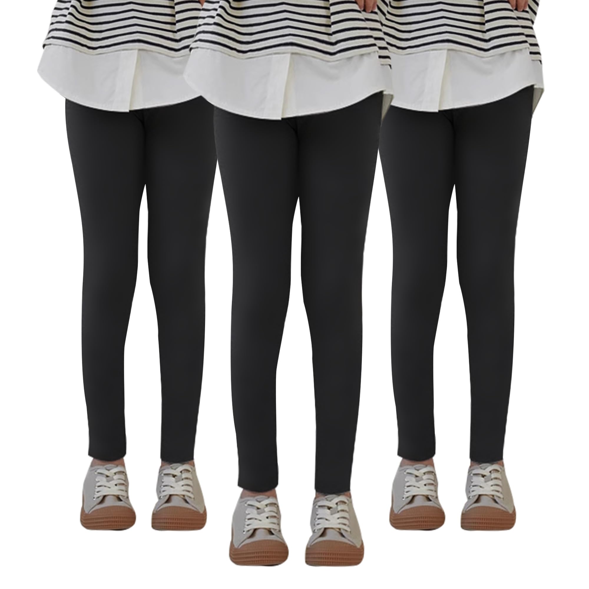 Uizuooy Kinder Leggings Mädchen Baumwolle Sport Leggings Mädchen Komfortable Mädchen Tanzhose Elastisch Fitness Hose Basic für Kinder 1er-Pack 2708