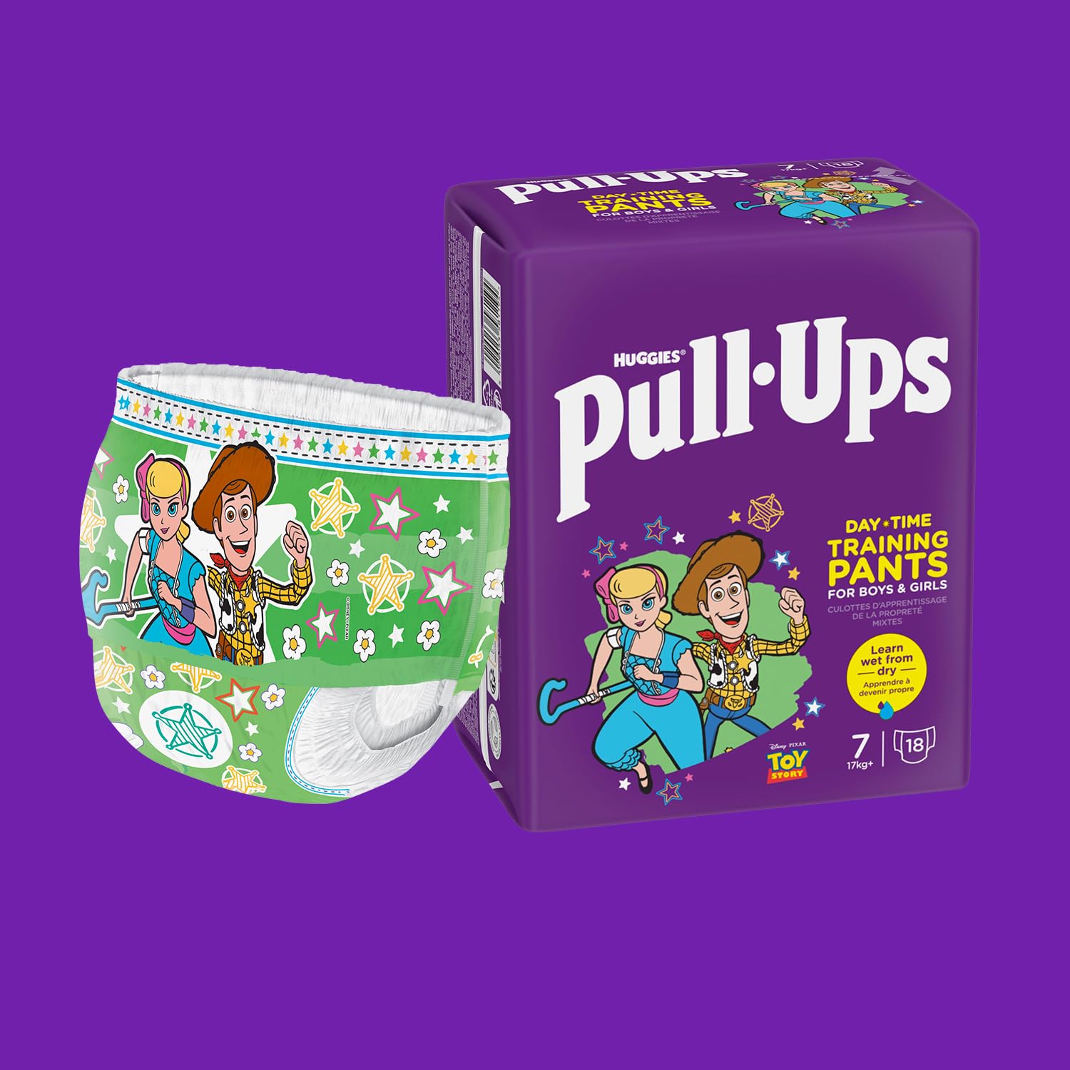 Huggies® Pull-Ups® Taille 7, culottes d'apprentissage unisexe x18 (x2 paquets=36 culottes)