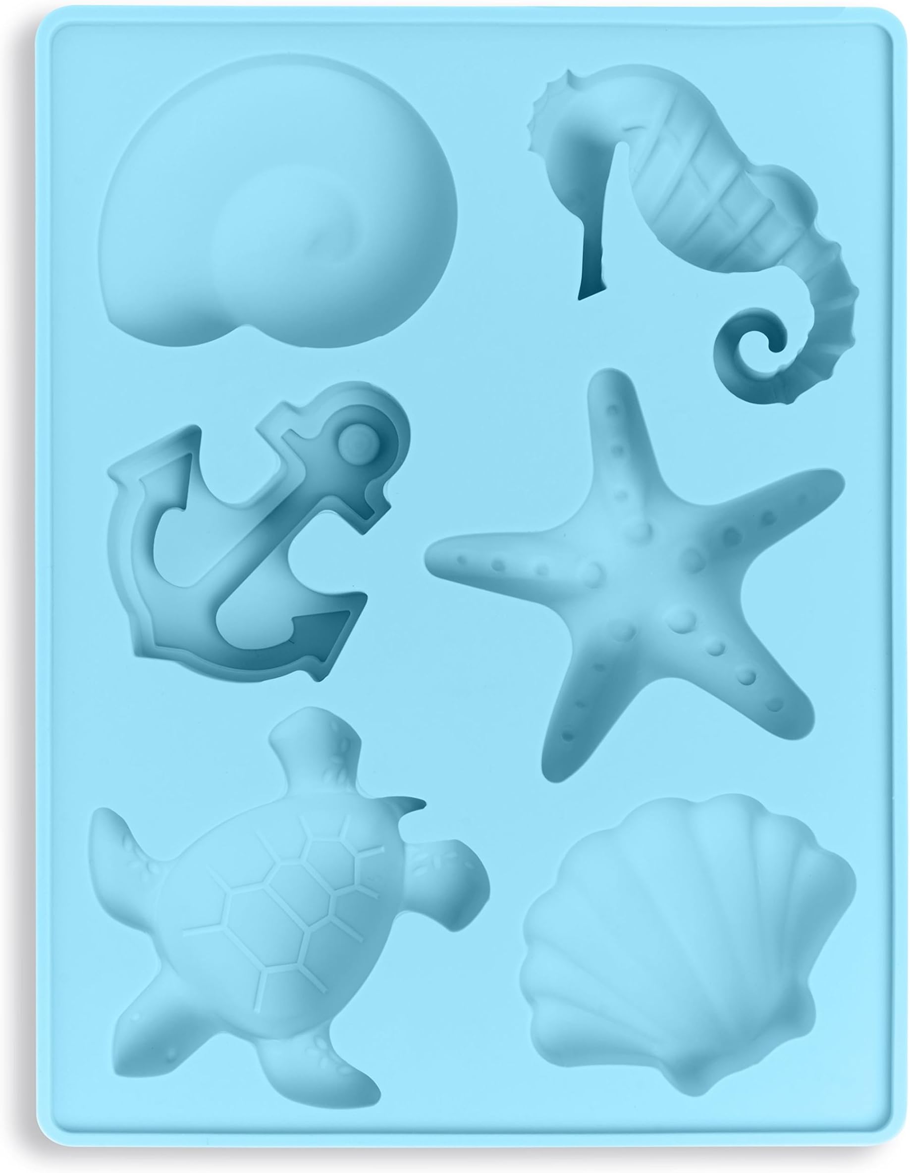 nod products Seaside 6.25" x 5" Shell and Sealife Silicone Ice Mold