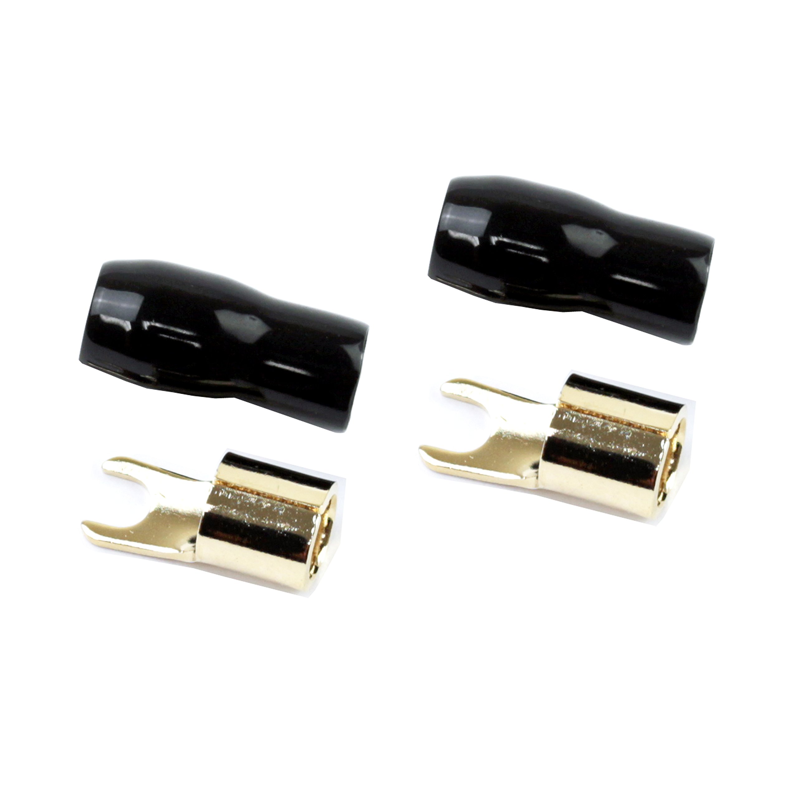 XScorpion BS4B Barrier Spade Terminal 4 Gauge 10 Pack, Black