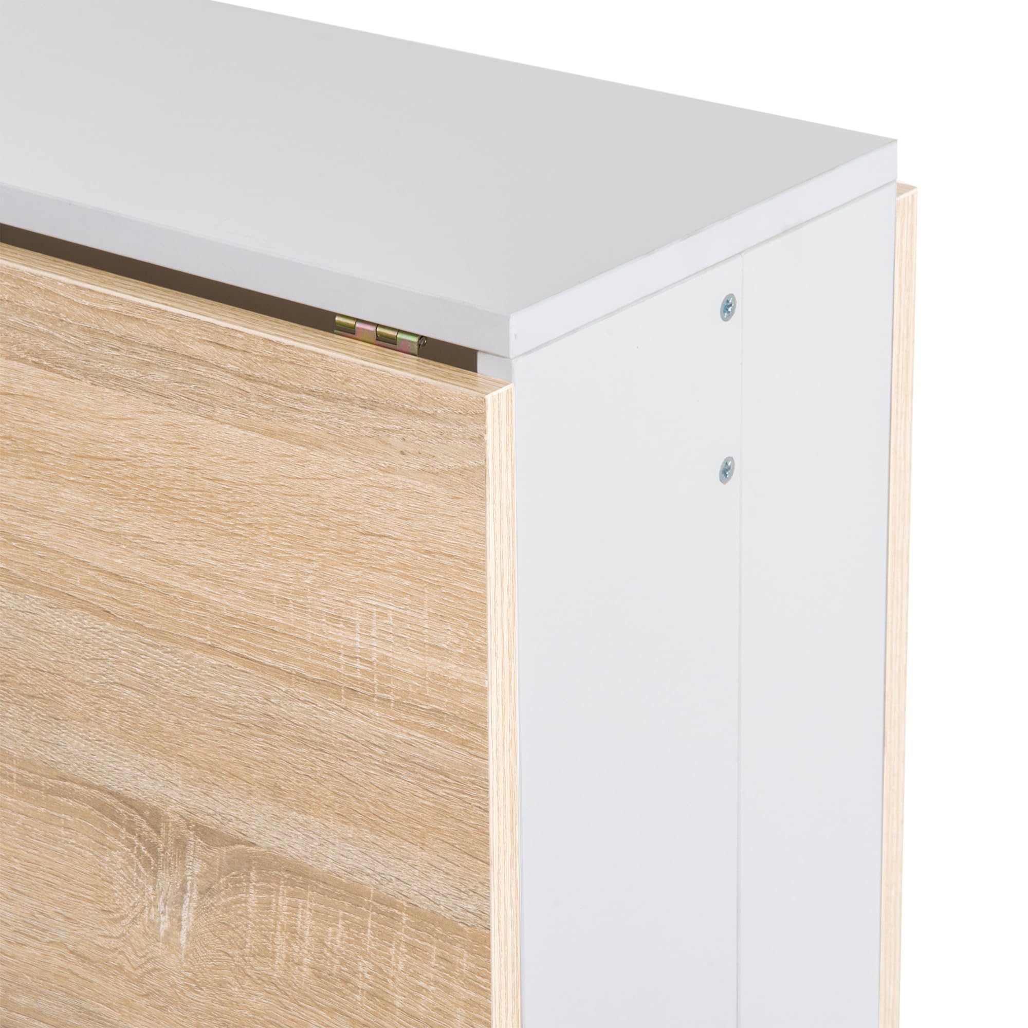 HOMCOM Table de Cuisine Pliable en Bois 103L x 76l x 74H cm Chêne Blanc
