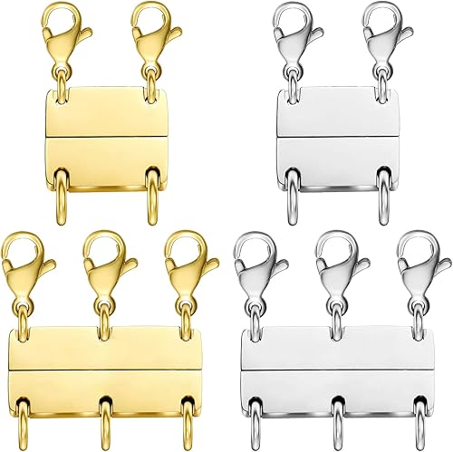 Miniatura 1 de Qulltk Cierres magnéticos para joyas, separador de oro y plata de 18 quilates para collares y cadenas apilables