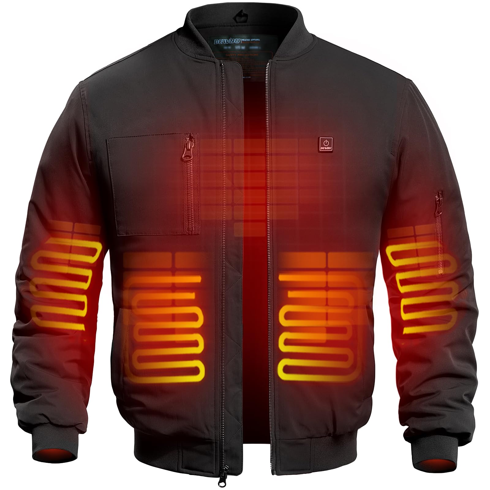DEWBU Heated Bomber Jacket (Large, Black)
