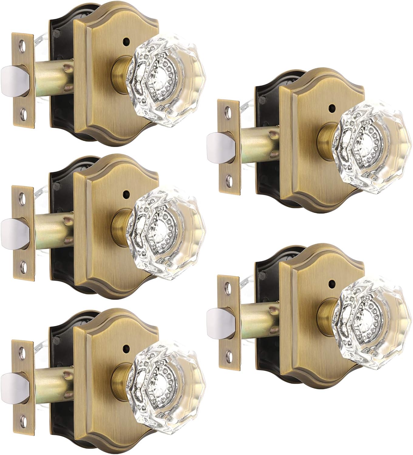 Gobrico Interior Door Locksets in Antique Brass