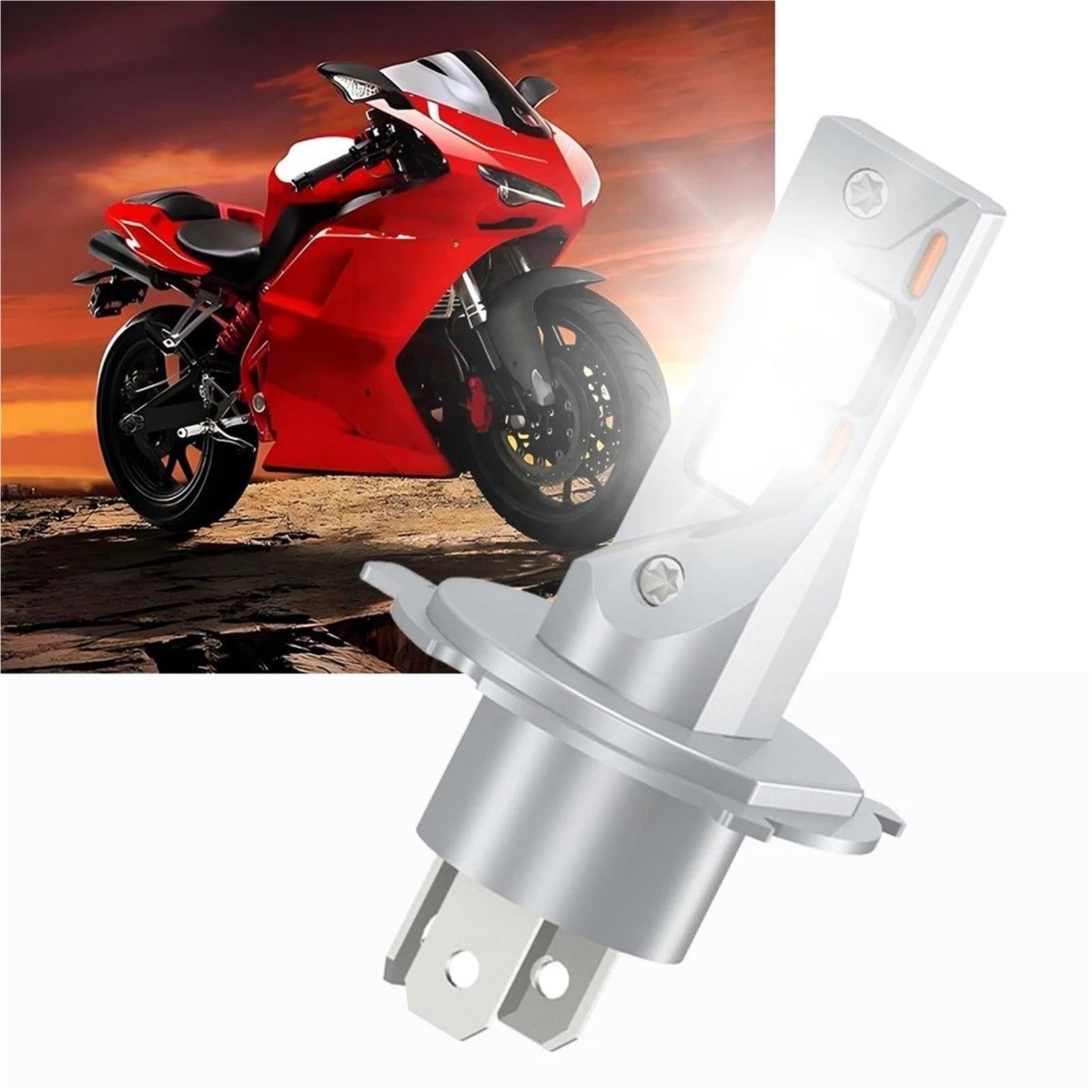 Phare Moto LED 1PC LED H4 H7 Moto Scooter HS1 9003 HB2 ampoule phare 15000LM Super lumineux lampe sans fil vélo avant lumière 12V