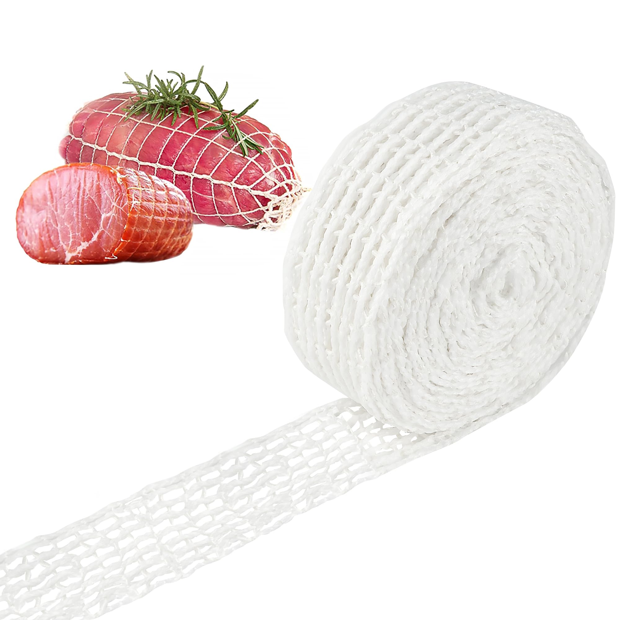 Fokroin Filet à Viande Élastique 2 Rouleaux 4.5cm X 3m - Filet Rôtir, Fumer, Cuisson BBQ, Coton Alimentaire