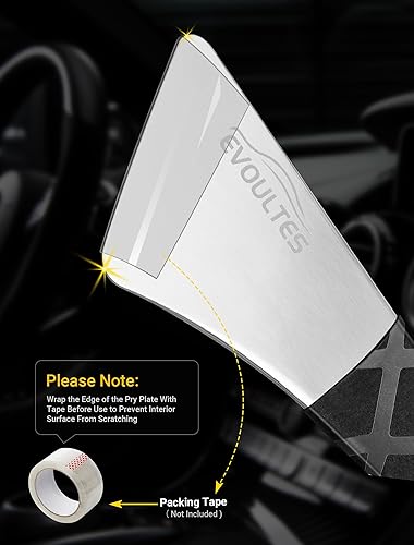 Miniatura 6 de Paquete de 2 herramientas de extracción de molduras automáticas, herramientas de palanca de metal inoxidable pulido, barra de palanca de extracción