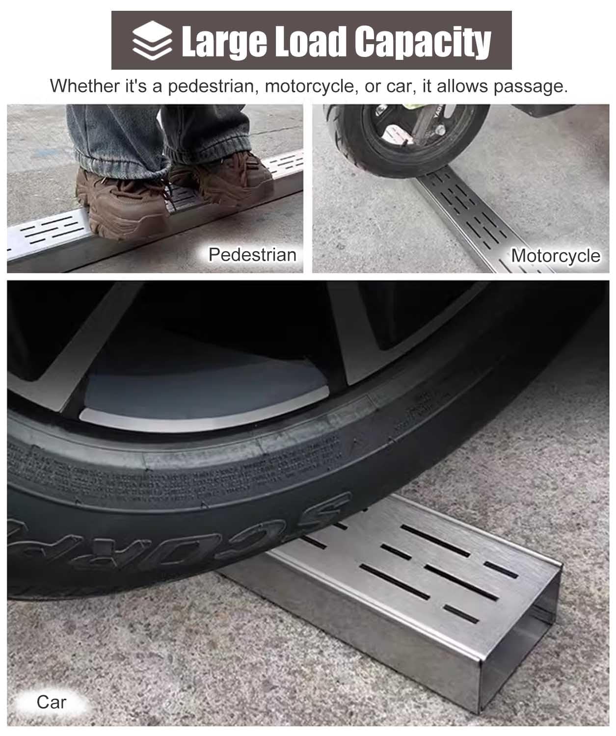 Metalowy zestaw odpływowy z cienkim kanałem, system odpływowy na balkon, patio, łazienkę, garaż i rynnę zlewową, wydajne rozwiązanie do odprowadzania wody