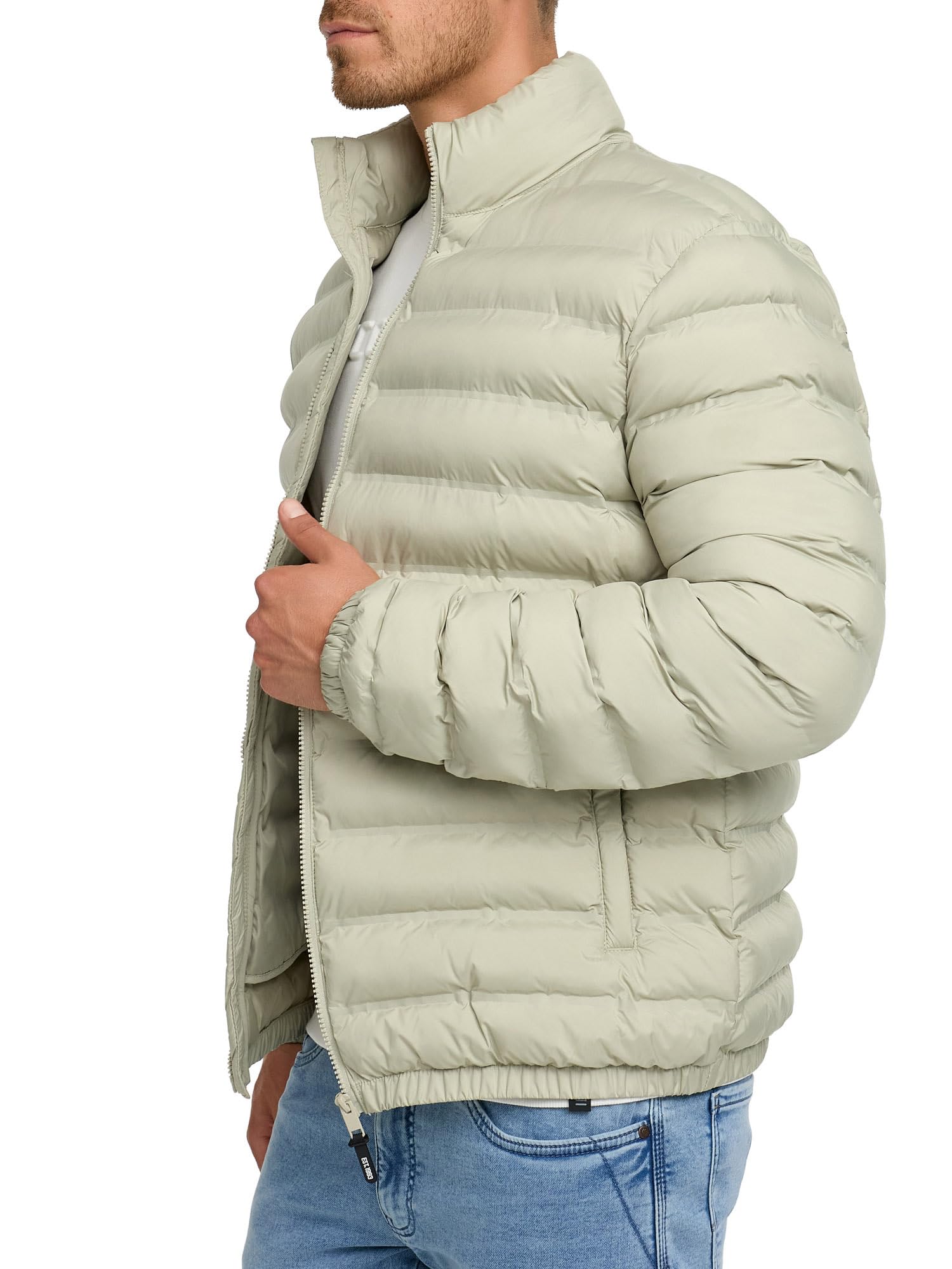 Indicode Herren INBjarne Steppjacke in Daunejacken-Optik mit Stehkragen