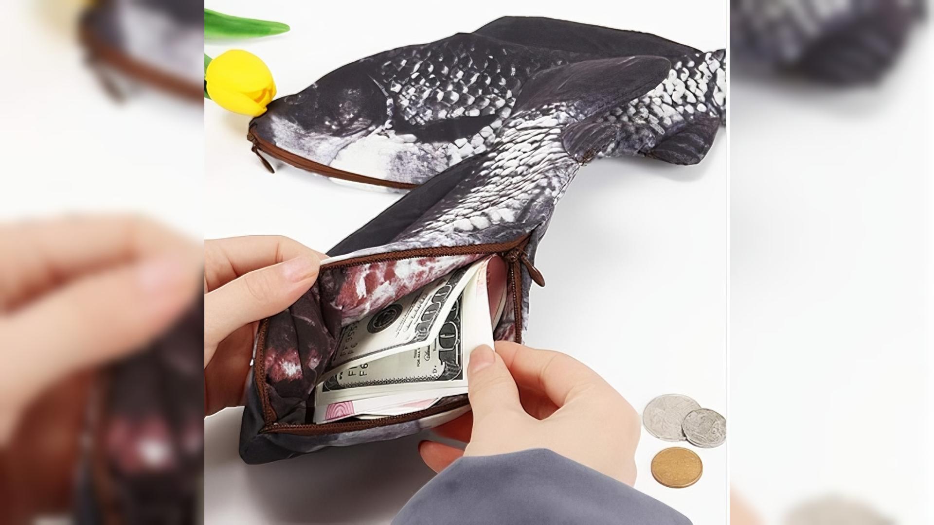 Astuccio per trucco realistico a forma di pesce Astuccio per mate Astuccio per penna a sfera divertente per carpa con cerniera per studenti delle scuole  1524