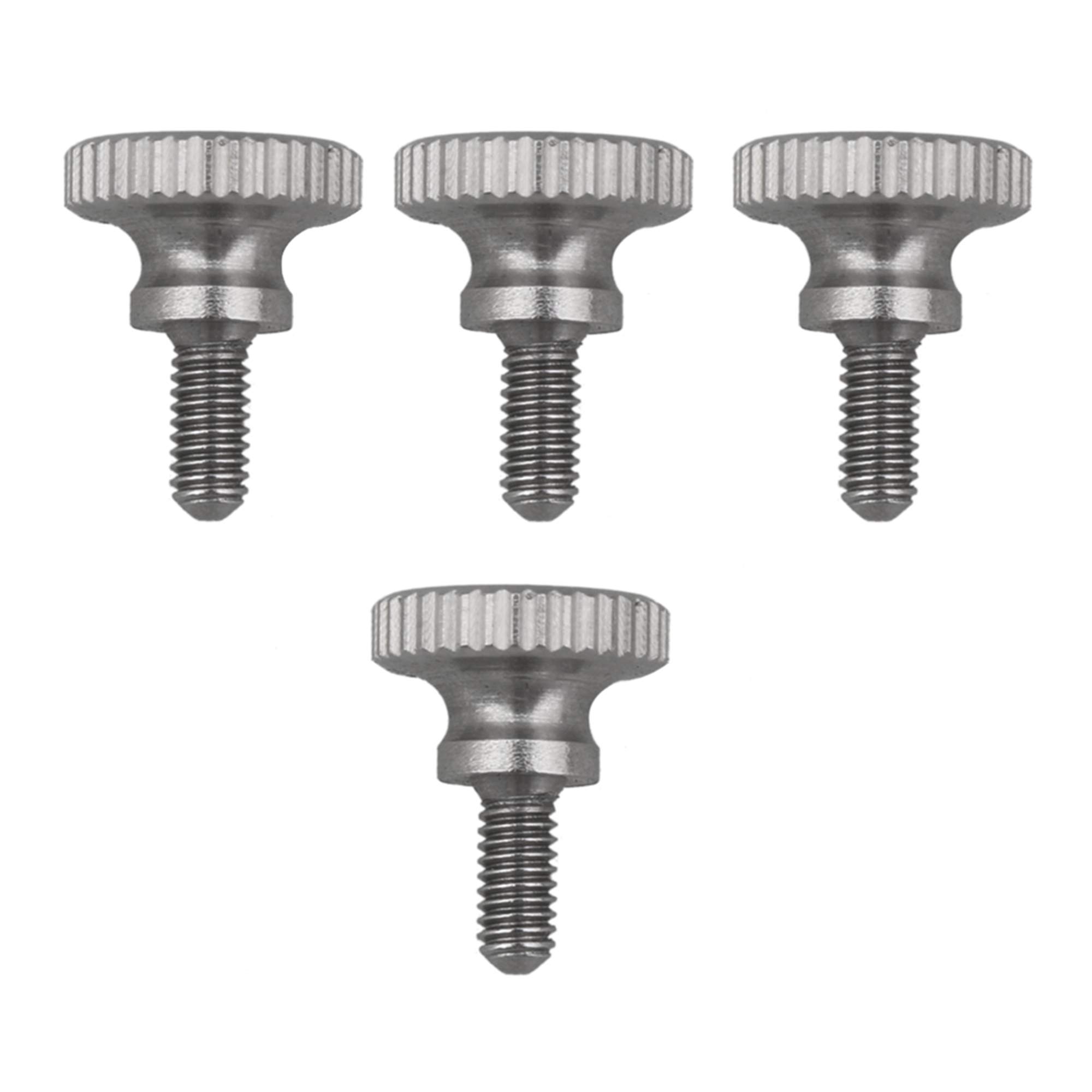 CNBTRM2.5x6mm Flat Knurled Head Fully Threaded Thumb Screws Bolt Fastener Pack of 4