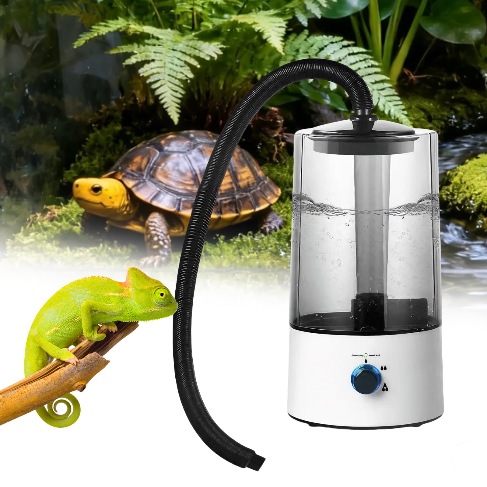 Umidificatore rettile terrario, accessorio per terrario con tubo di spruzzo regolabile, nebulizzatore ultraleggero con protezione contro il funzionamento a secco per rettili, anfibi e piante tropicali