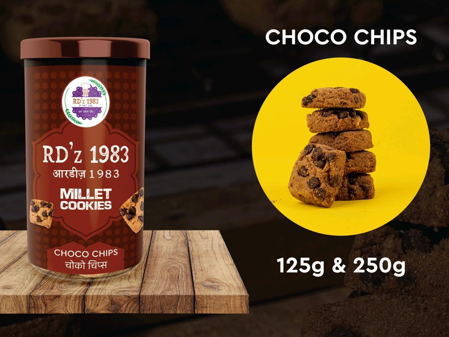 RD'Z 1983 Choco Chips & Sesame Millet Cookies Tasty, Healthy